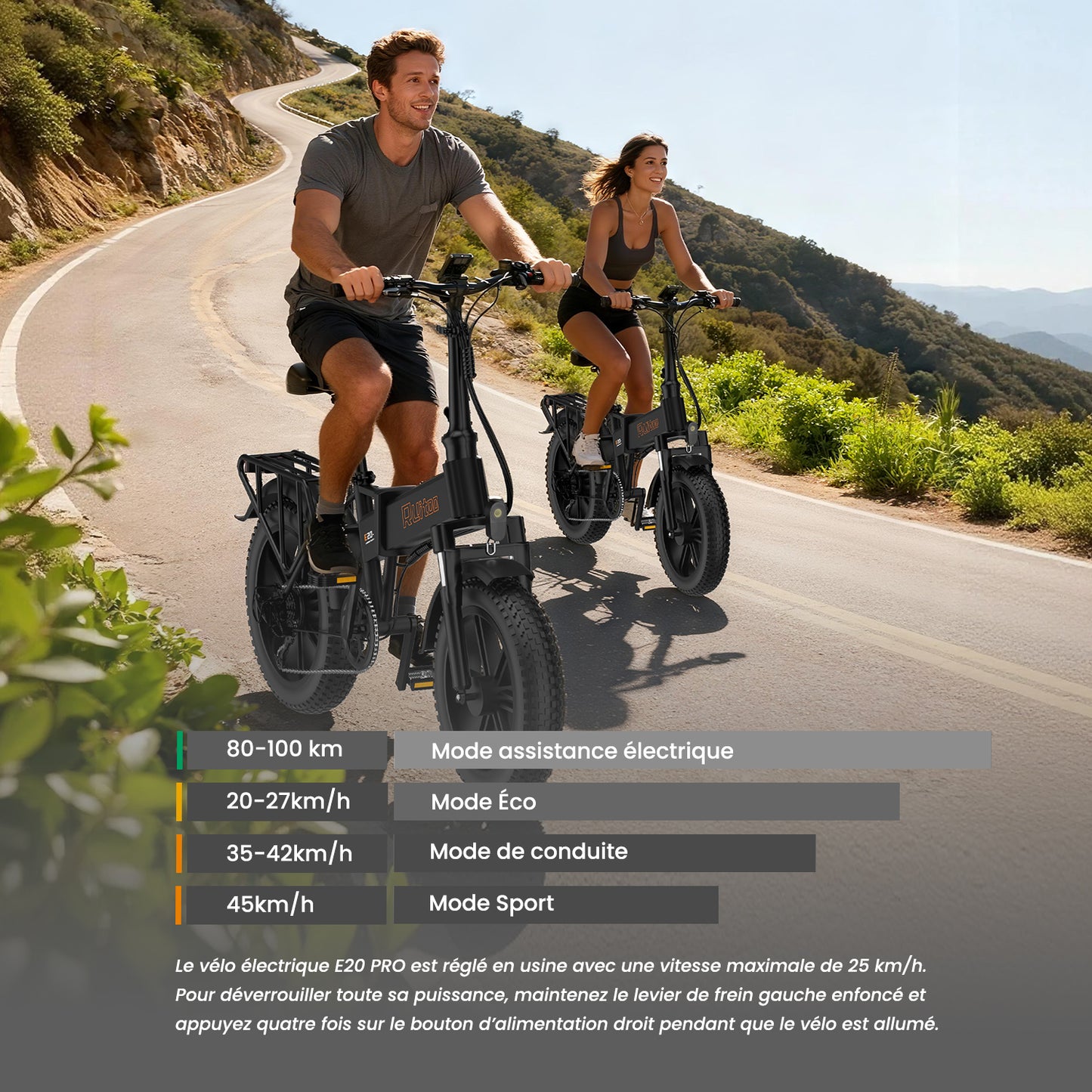 Ruitoo E20 PRO Vélo Électrique Pliant