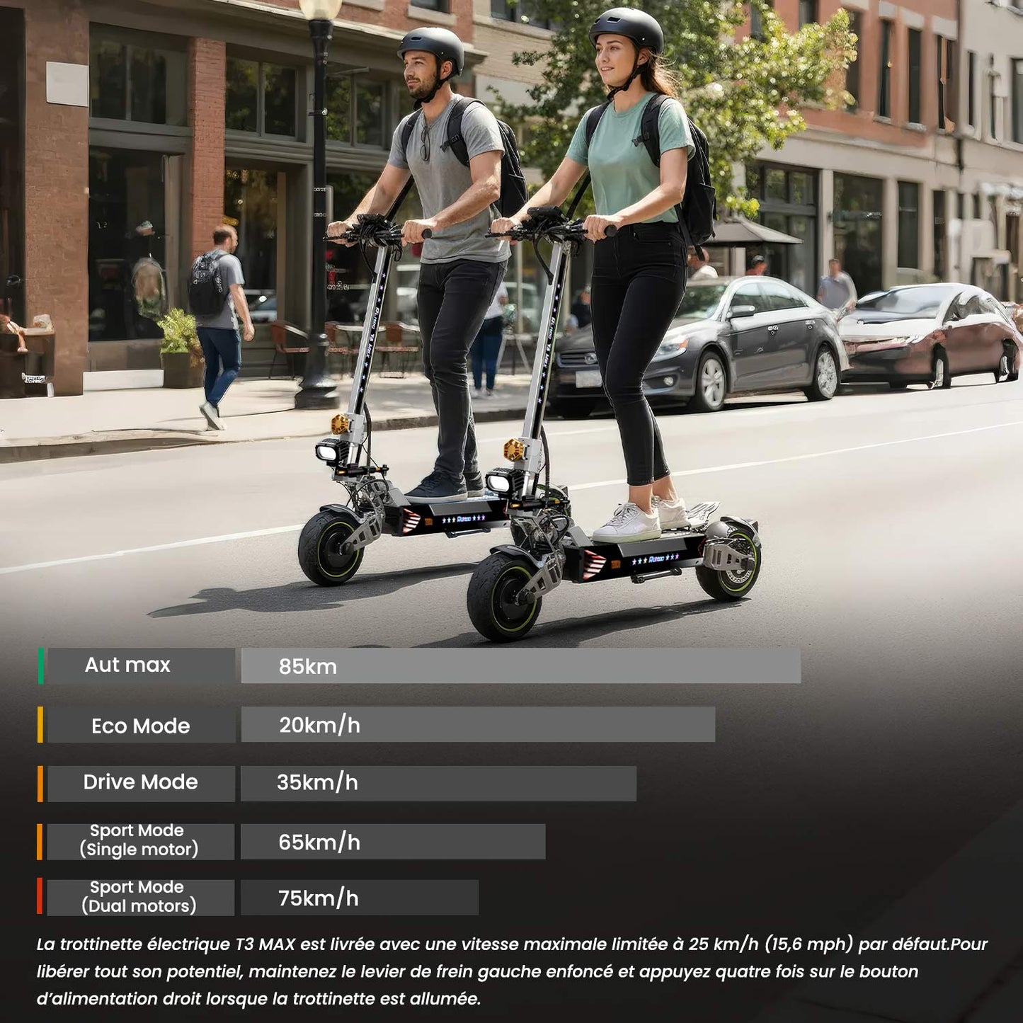 Ruitoo T3 Max Trottinette électrique tout-terrain